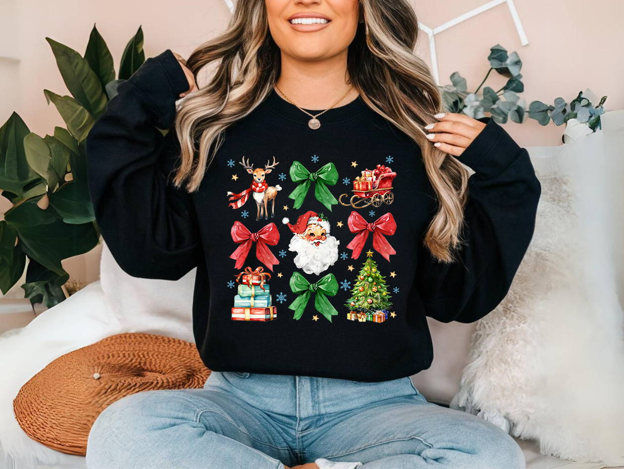 Retro Christmas Coquette Crewneck Sweatshirt