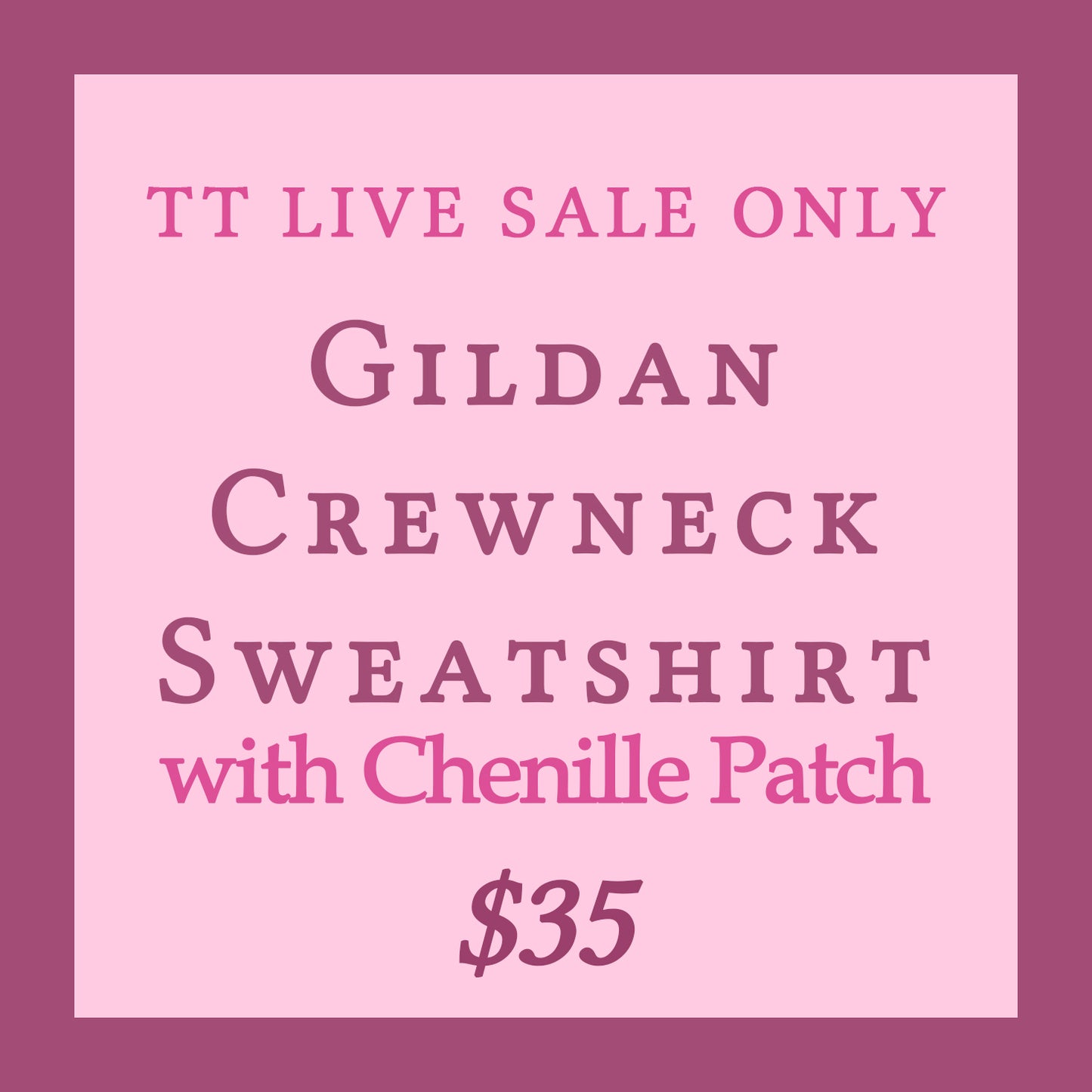 TT LIVE Gildan Crewneck Sweatshirt w/Chenille Patch