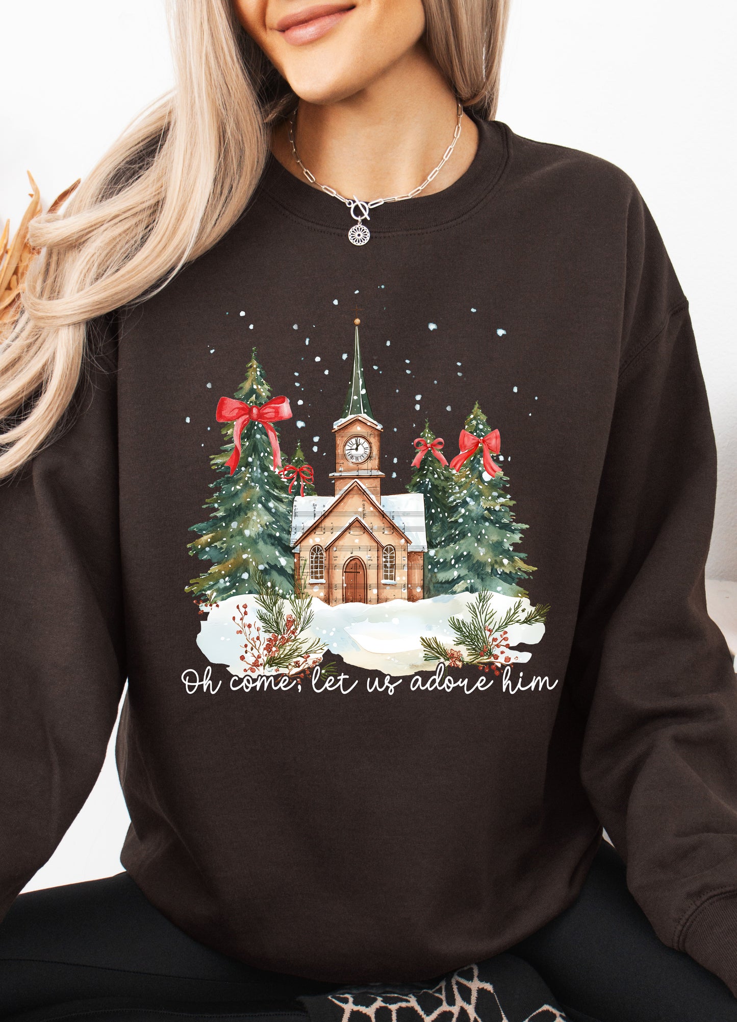 "Oh Come Let Us Adore Him" Crewneck Sweatshirt