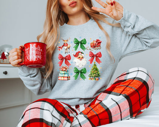 Retro Christmas Coquette Crewneck Sweatshirt